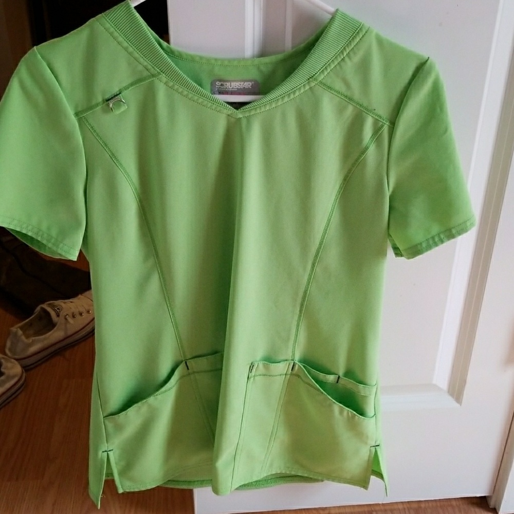 Scrub top neon green
